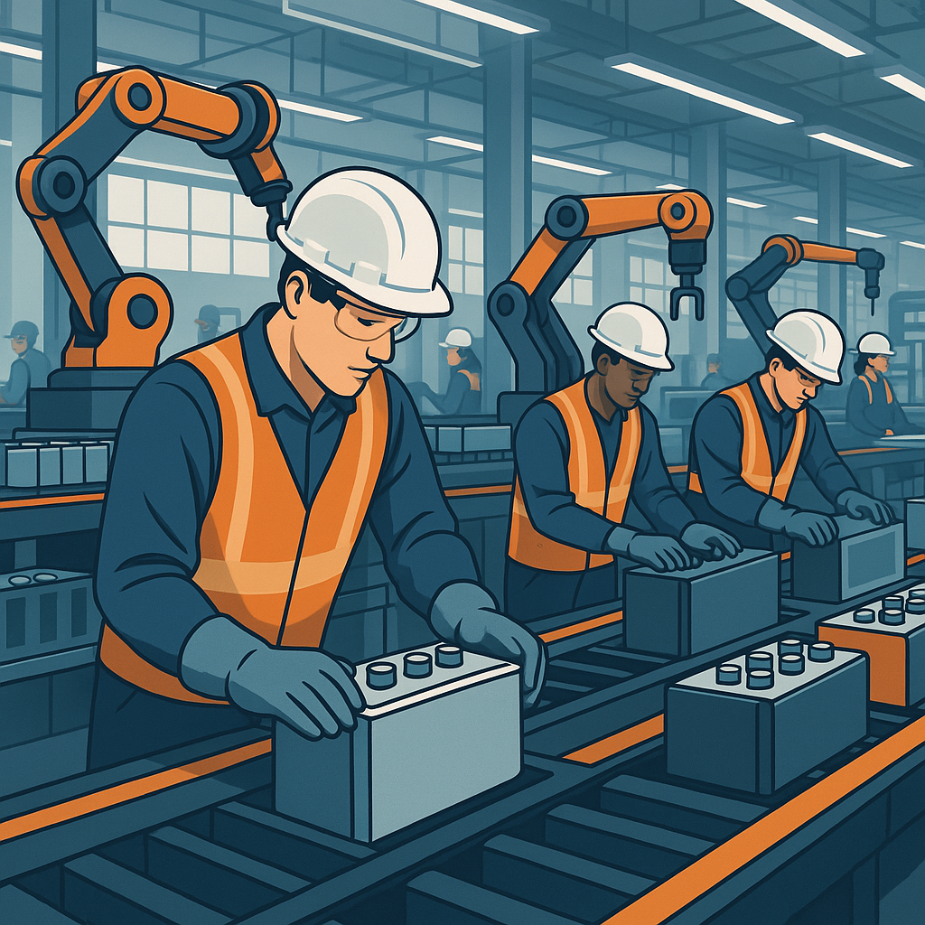 Battery manufacturing illustration
